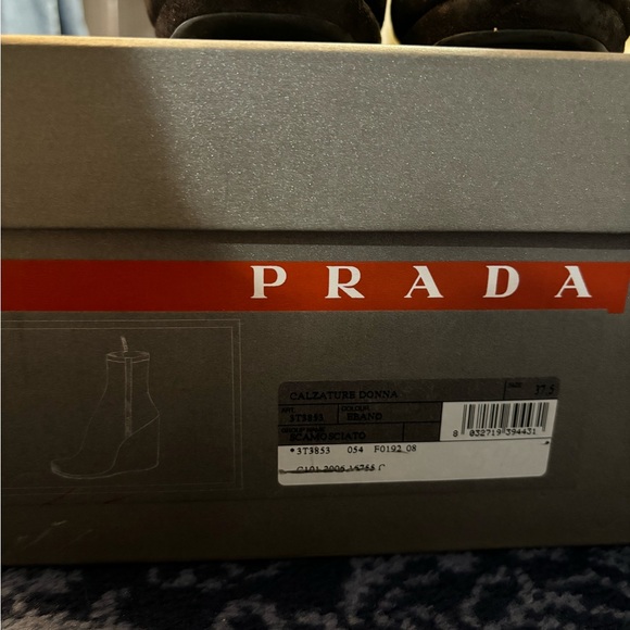 Prada Brown Suede Wedge Booties - Picture 3 of 3